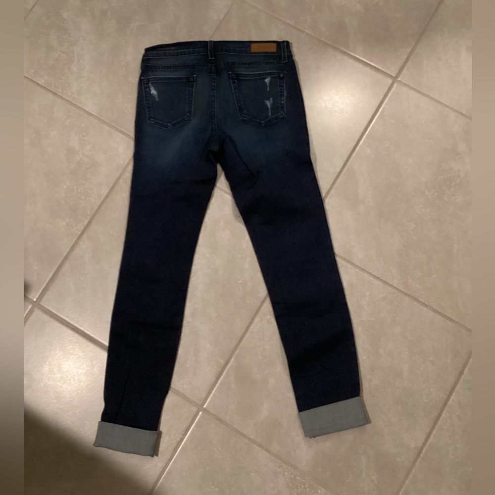Angry Rabbit Dark Blue Distressed Ankle Jeans - Picture 3 of 4